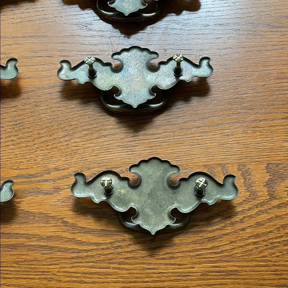 Vintage large Brass Drawer Pulls - Set of 8
